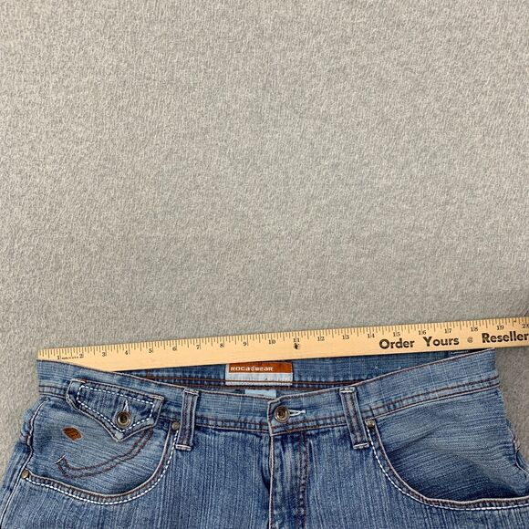 Roca Wear Shorts Mens 38 X 14 Big & Tall Flap Pockets Light Wash Embroidered - Picture 10 of 16